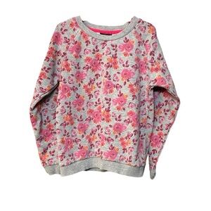 PICAPINO UEC Girls Size 8 Gray and Pink Floral Sweatshirt Crew neck top